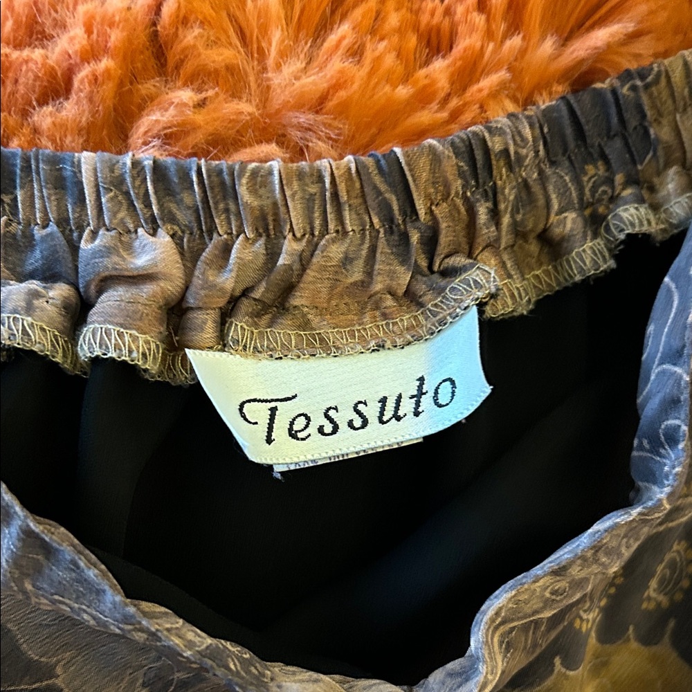 Chic Brown Patterned A-Line Skirt - image 2